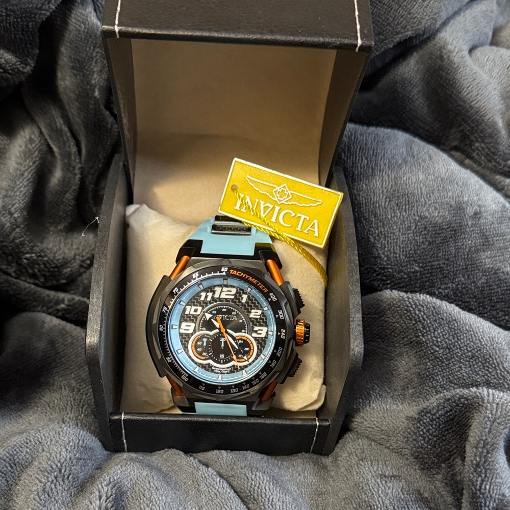 Invicta Men's Black and Orange Chronograph Watch